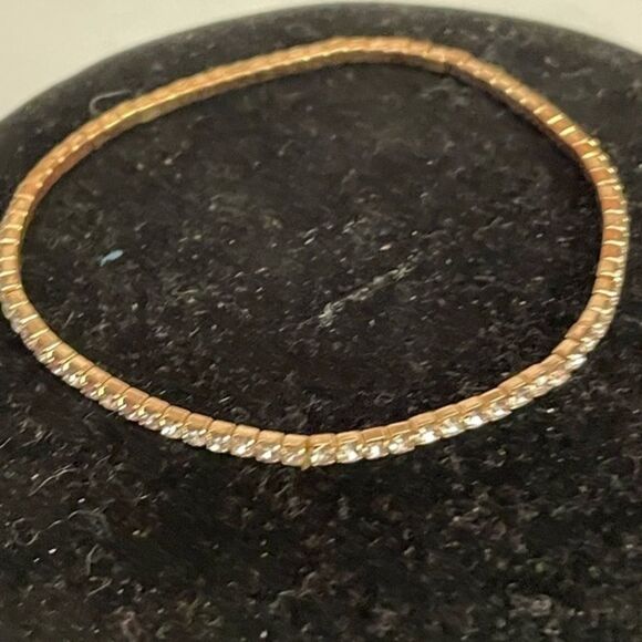 SALE. Fashion gold tone and clear crystal stretch bracelet (4) - Picture 1 of 5